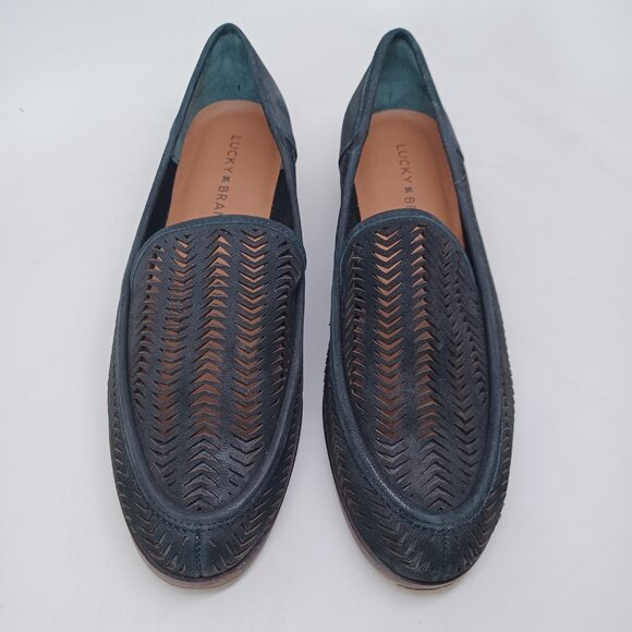 Lucky Brand Flats Black Camdyn Loafers Cut Out Leather Minimalist Womens 7.5 M - Picture 3 of 14